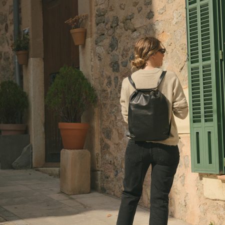 Multi-position Leather Backpack